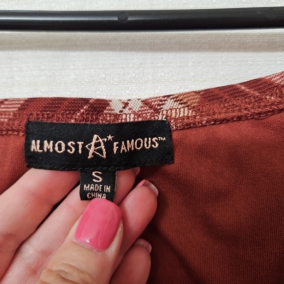 Womens Sz Small Almost Famous Y2k Plaid Blouse Micro Mesh Clueless Preppy - Picture 5 of 7